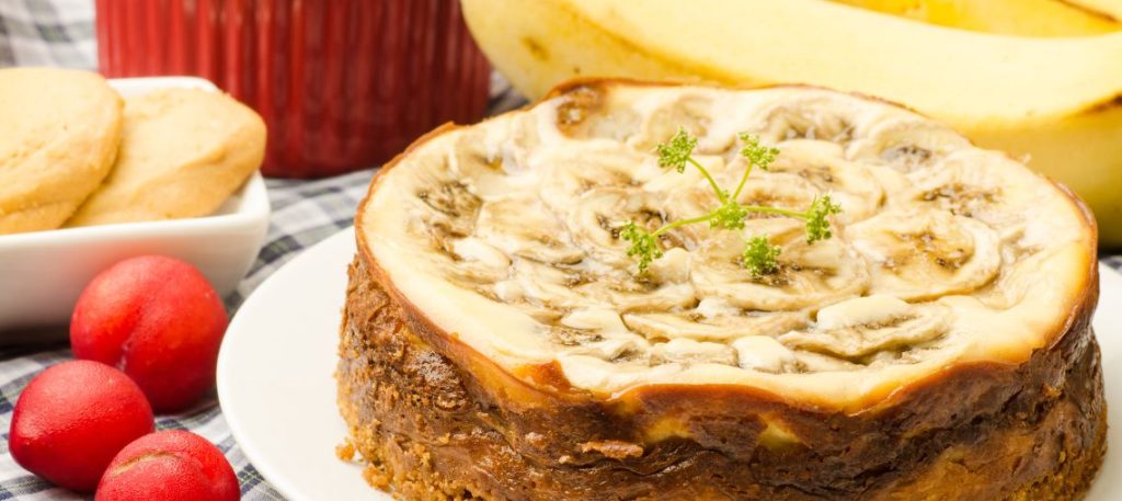 Cheesecake de Banana com Caramelo