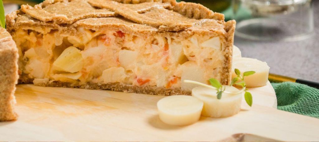 Torta de palmito com catupiry