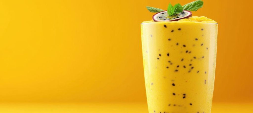 Suco de maracujá com hortelã