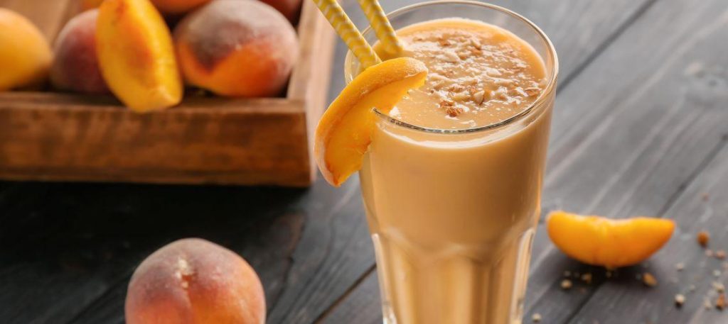 Vitamina de pêssego com linhaça