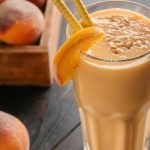 Vitamina de pêssego com linhaça