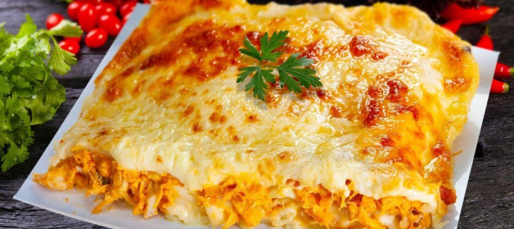 Lasanha de frango com requeijão