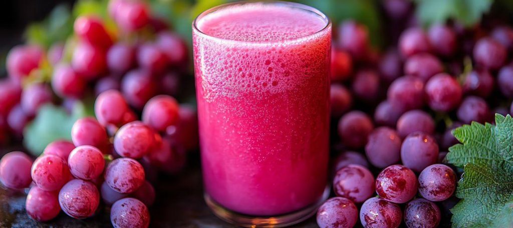 Suco de uva com hortelã