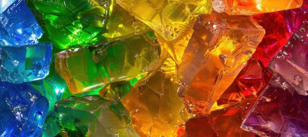 Gelatina colorida com creme de leite