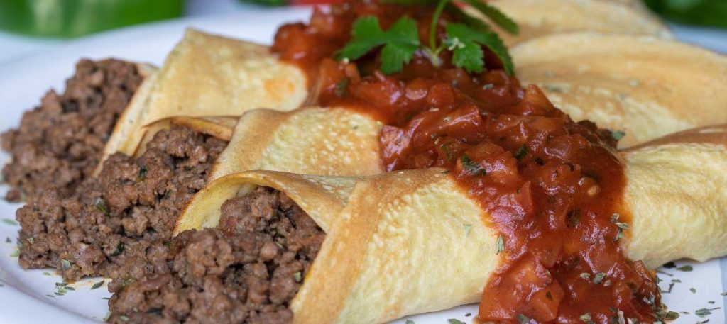 Panqueca com carne moída