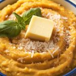 Polenta cremosa com queijo parmesão