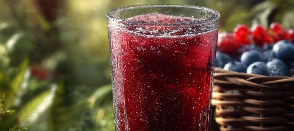 Suco de frutas vermelhas com gengibre