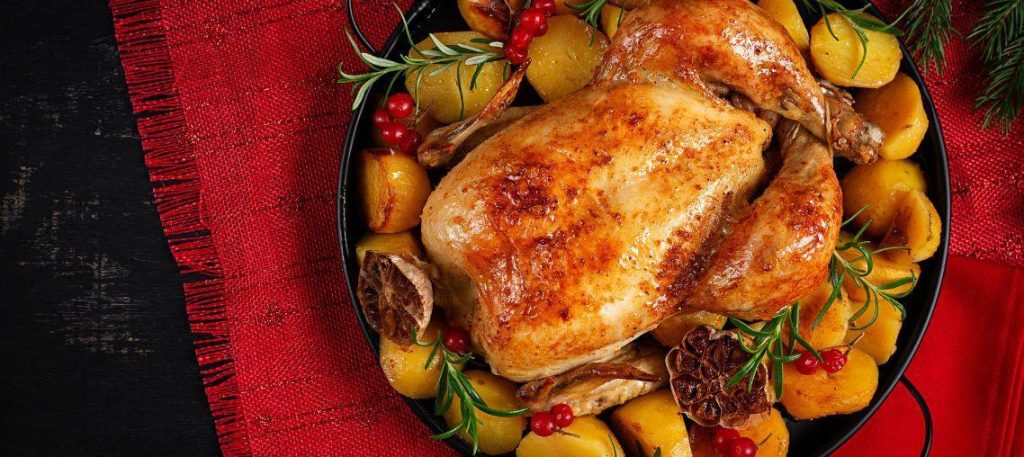 Frango assado natalino