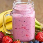 Smoothie de morango com iogurte natural