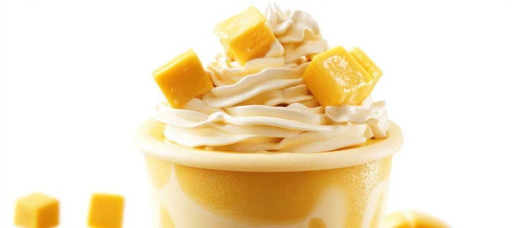 Sorvete natural de manga congelada