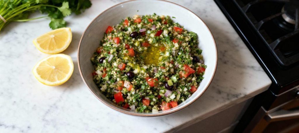 Tabule com hortelã e tomate