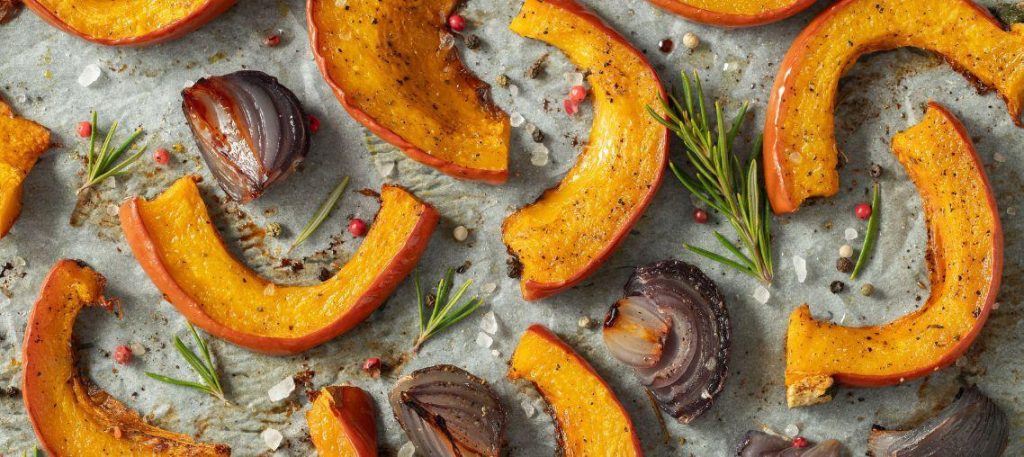Abóbora assada com ervas