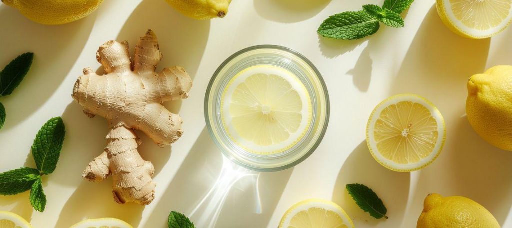 Água aromatizada com gengibre