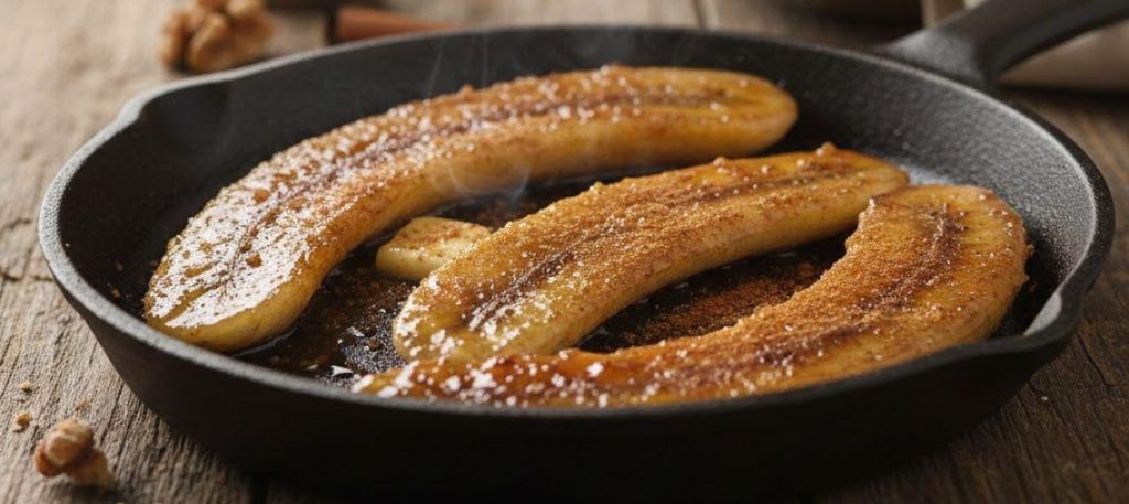 Banana assada com canela