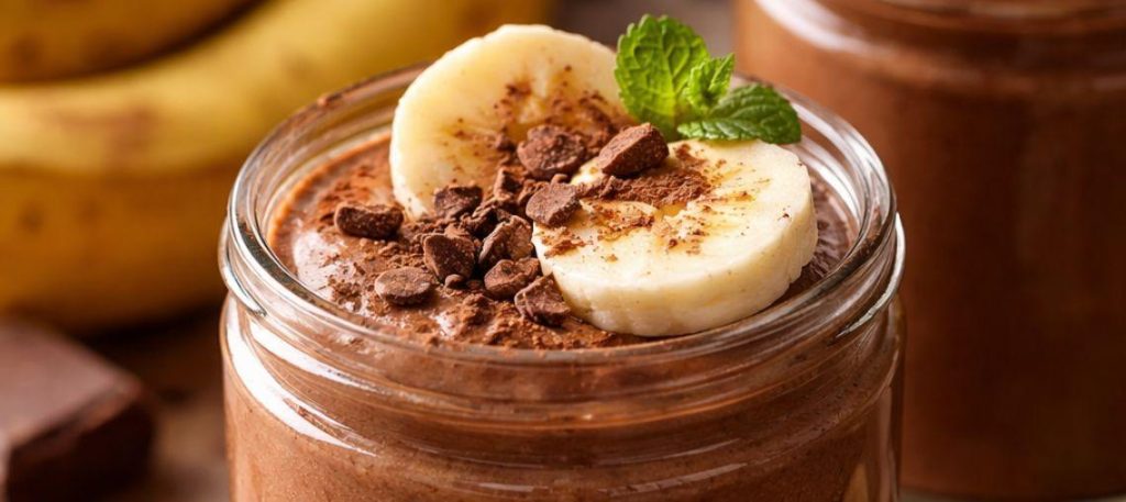 Mousse de banana com cacau