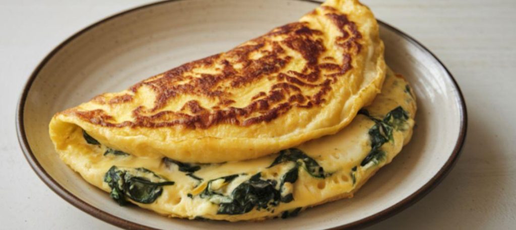 Omelete de claras com espinafre