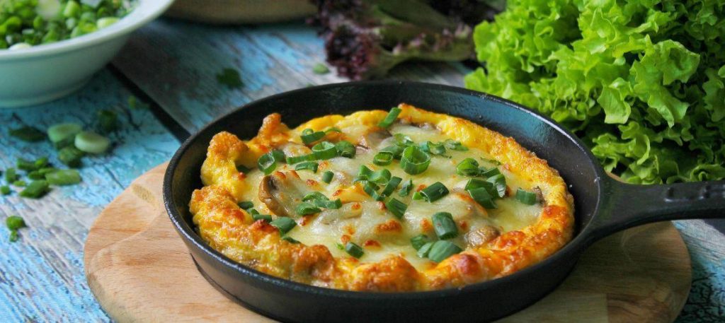 Omelete recheado com legumes