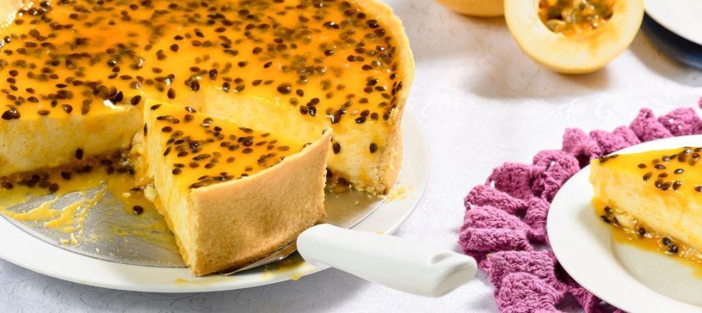 Torta de maracujá com chocolate branco