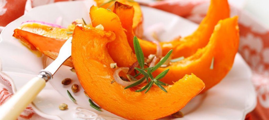 Abóbora assada com alecrim