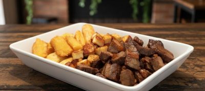 Carne de sol com macaxeira