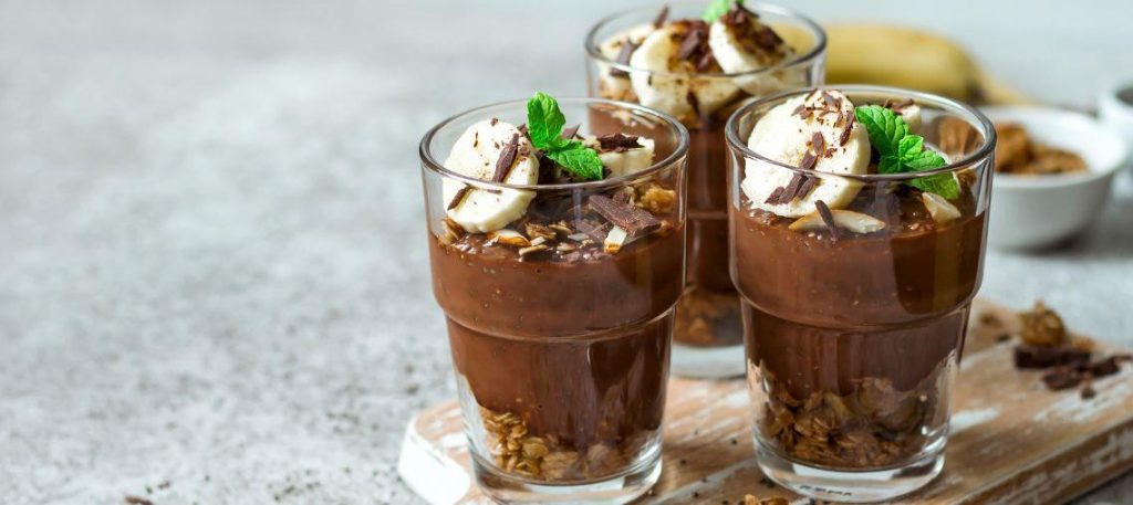 Mousse de banana com cacau