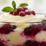 Sagu de vinho tinto com creme