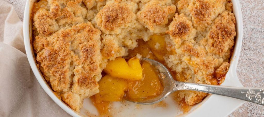 Torta de pêssego com creme