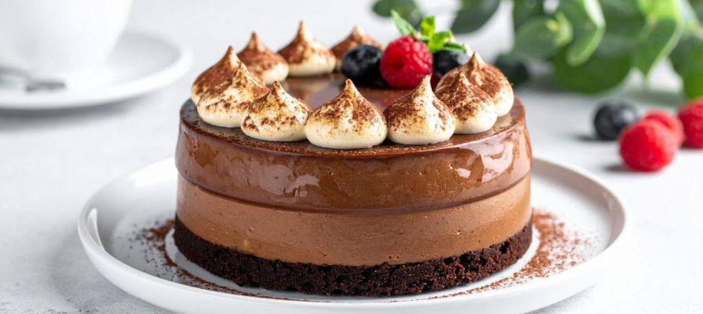 Torta mousse de maracujá com chocolate