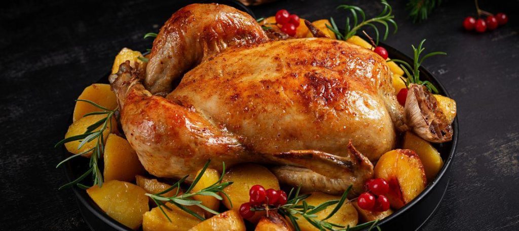 Frango assado com ervas finas