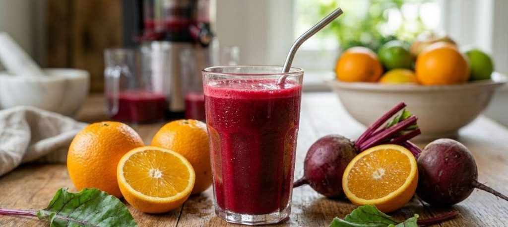 Suco de beterraba com laranja
