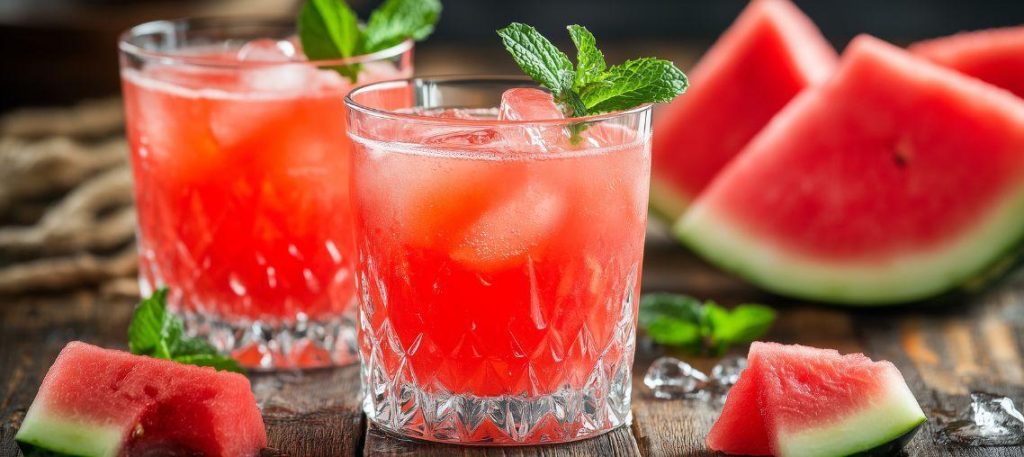 Suco de melancia com hortelã