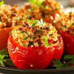 Tomate recheado com quinoa e ervas