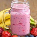 Banana congelada batida com morango