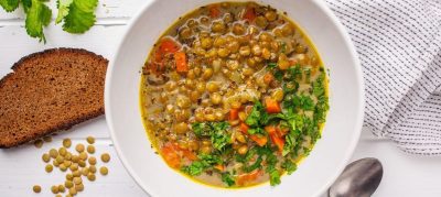 Sopa de lentilha com cenoura e batata
